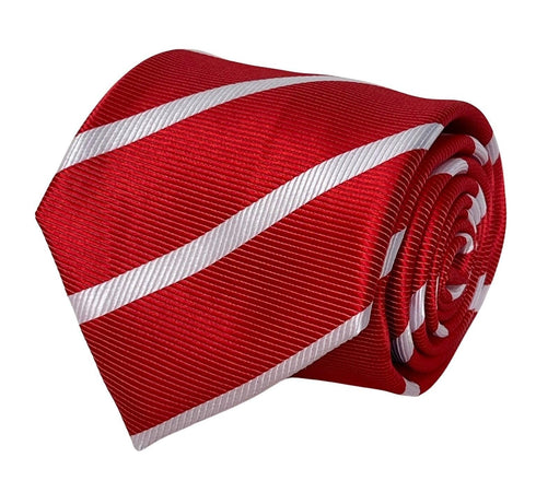 red and white classic  striped  tie
